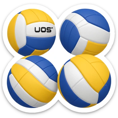 Pelotas de voley azul blanco y amarillo sticker