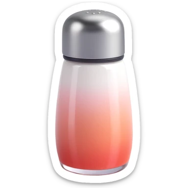 Add salt shaker holes to the top of the salt shaker. Keep everything else exactly the same, iOS emoji style, 3D, shiny, smooth gradients, soft shadows, realistic salt shaker shape, metallic lid, no face. sticker