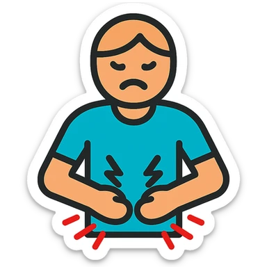 a person with stomach ache sticker