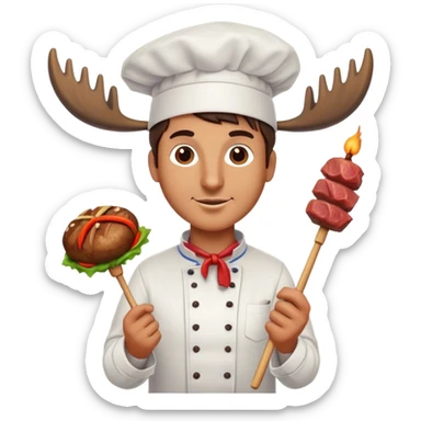 moose kebab what a bease sticker