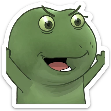 Cute anime style chibi male character with dark aesthetic with arms open wide  sticker