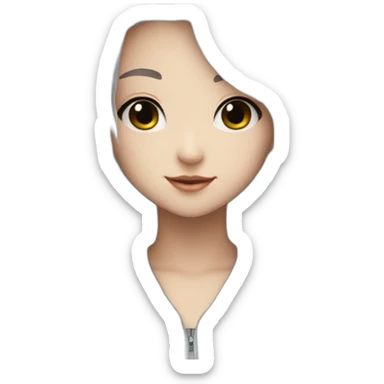 A cute anime girl with a white Hair  sticker