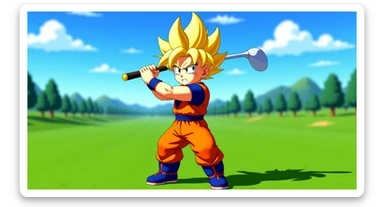 Photo of a Son goku in golf 4, dragon ball style sticker