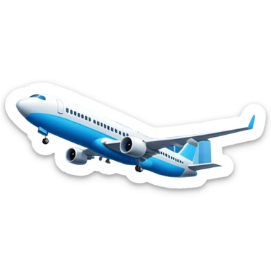 A plane flying with two skyscrapers in Front of it sticker