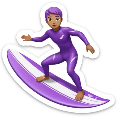 glitter surfer purple surf in wave ocean cian sticker