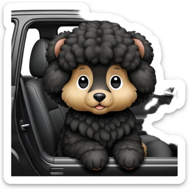 Pudel in a car sticker
