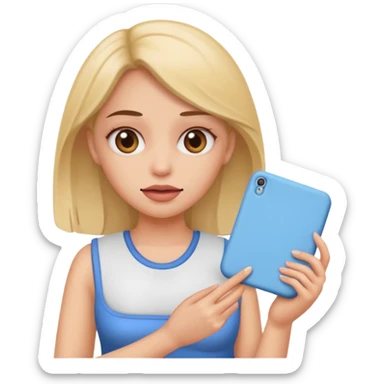 ugly girl with pad in her hand sticker