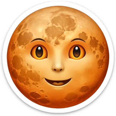 full moon emoji colored in #fb8275 sticker