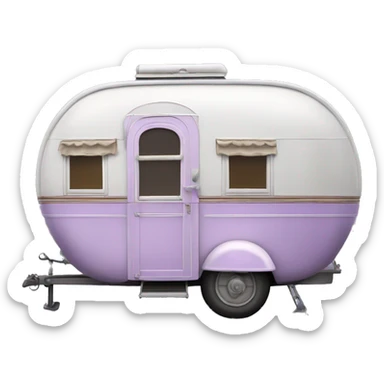 Realistic light purple vintage round gypsy caravan wagon camper sticker