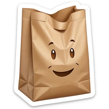 empty grocery bag without face sticker