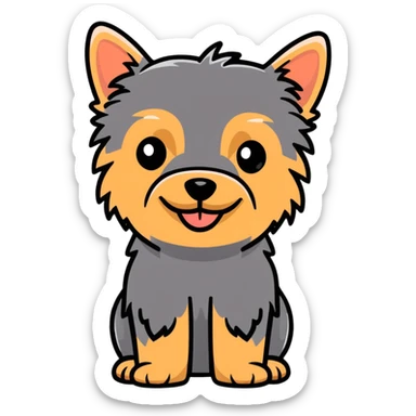 Would Yorkshire terrier with the grey and beige fur ￼ sticker