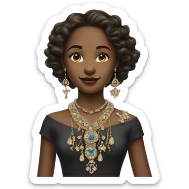 Girl portrait with jewelry sticker