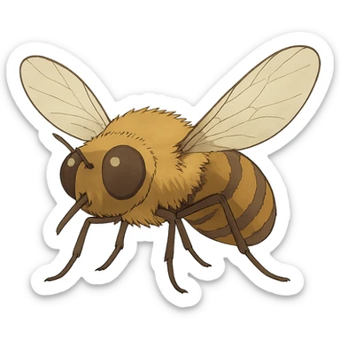 ghibli style dronefly insect sticker