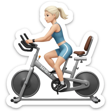Bicycles Ergonomic bicycle of gym: seated white woman sticker