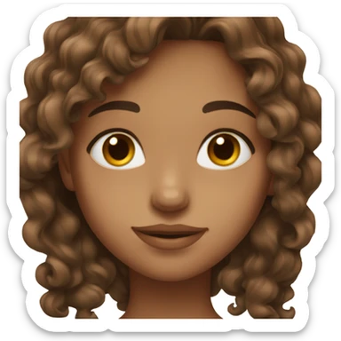 Beautiful girl with brown eyes and brown wavy hair sat in a tent  sticker