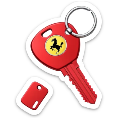 red Ferrari key with a red background sticker
