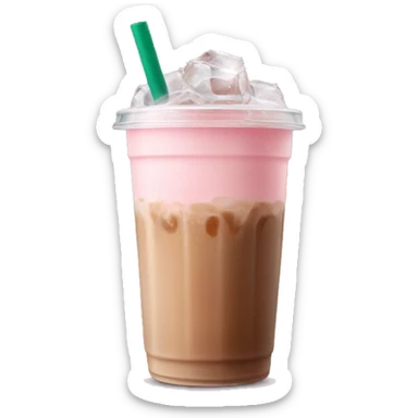 light pink starbucks ice coffee with ice cubes sticker