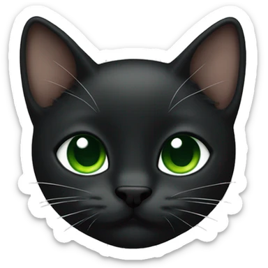 Black baby cat. With green eyes and a littel white dot at the throate sticker