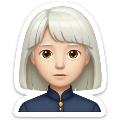 little longer white hair and bangs sticker