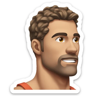 Muscular guy with insane jawline CARLY LONG HARE sticker