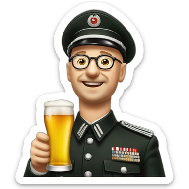 heinrich himmler enjoying beer sticker