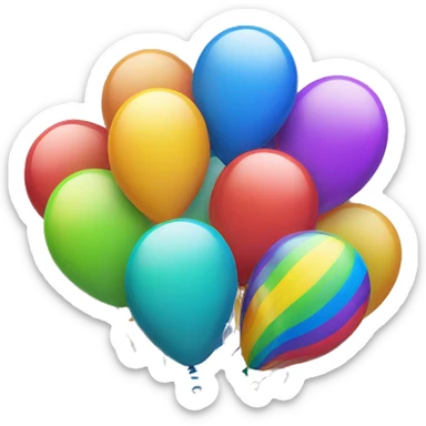 rainbow bunch of balloons  sticker