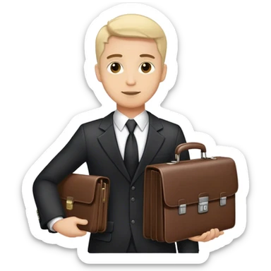 realistic male lawyer holding a briefcase  sticker