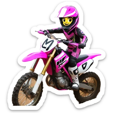Girl moto cross pink sticker