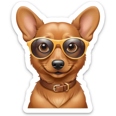 Weiner dog in fast sunglasses sticker