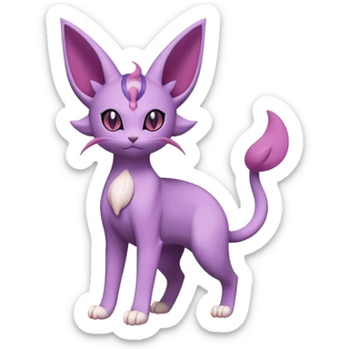Purrloin-Espeon-Skitty-Pokémon-Fakémon-hybrid-creature (full body) sticker