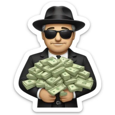 italian mafia man with a lot of cash sticker