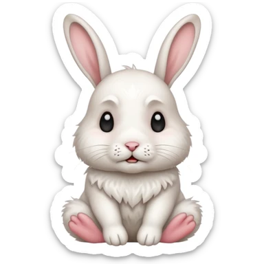 White rabbit sad crying emoji  sticker