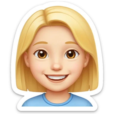 child smiling brightly, cheerful and friendly sticker