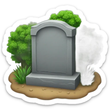 tombstone with bushes in front sticker