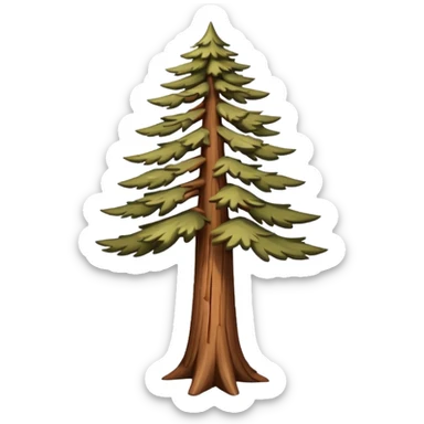 long slim sequoia tree no leaves sticker