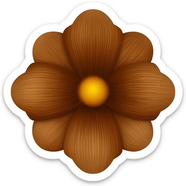 Brown flower real sticker