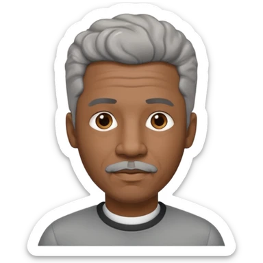 An avatar of a cool debinaire black man in his early sixties with short wavy gray hair, short sideburns and a short trimmed goatee. sticker