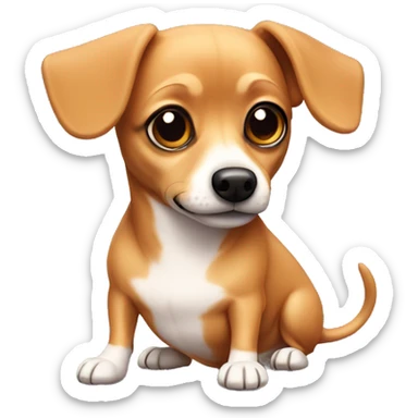 Chiweenie with cute eyes and cute whiskers. also kind of fat sticker