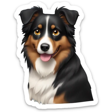 Black and tan Australian shepherd dog mostly black sticker