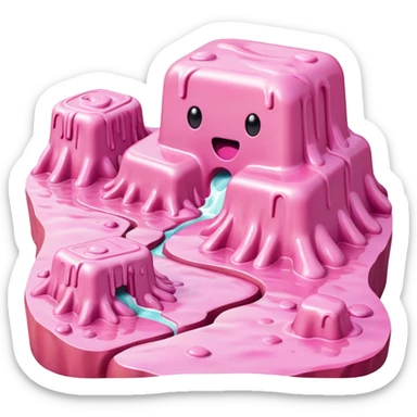 surreal melting SPAM land landscape sticker