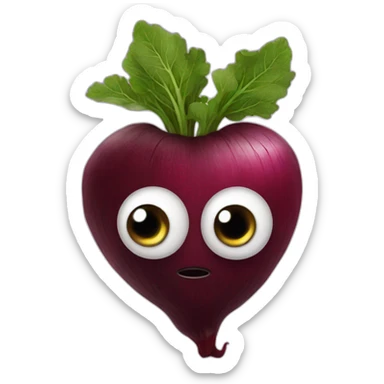 Beetroot with eyes sticker