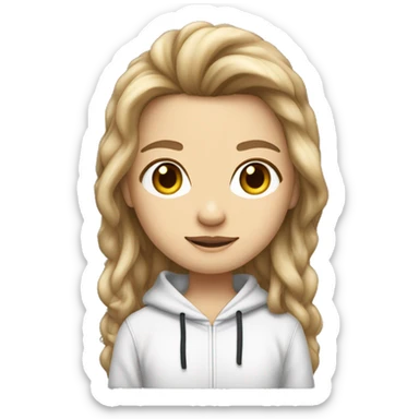 I want you to create a chibi emote, White complexion, hairstyle combed forward dark blonde with lighter highlights, sweatshirt beWhite complexion, dark blonde hairstyle with lighter highlights, hoodie  sticker