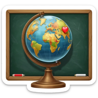 globe on an empty chalkboard sticker