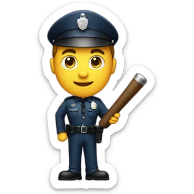 policeman with baton sticker