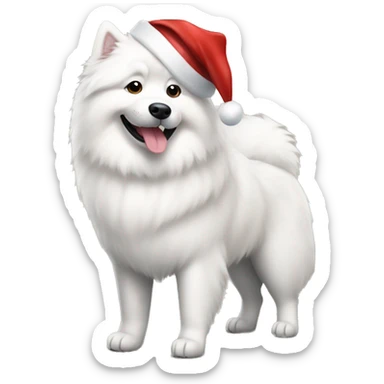 samoyed standing with a santa hat sticker