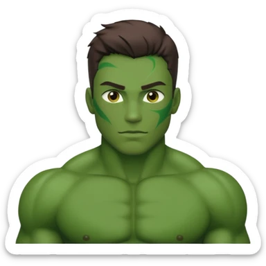Strong Hulk emoji style sigma boy sticker