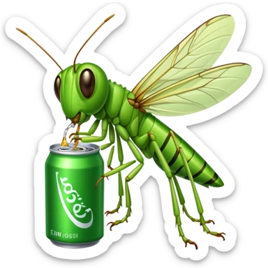 grasshopper drinkig soda sticker