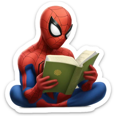 Spider man reading Quran  sticker