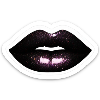 Black ombre lip gloss with a lot of glitter sticker