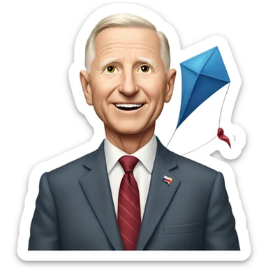Ross Perot flying a kite  sticker